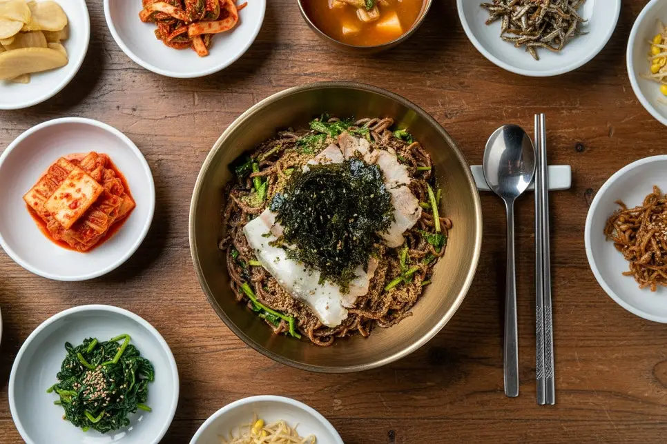 AI를 활용한 들기름 막국수 음식 사진 편집