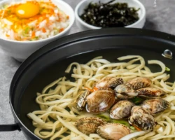 칼국수+죽 메뉴 사진 촬영